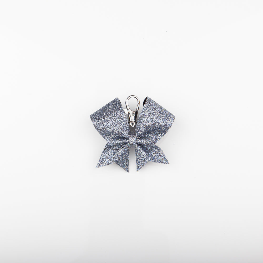 Keyring Bow Plain Silver Black