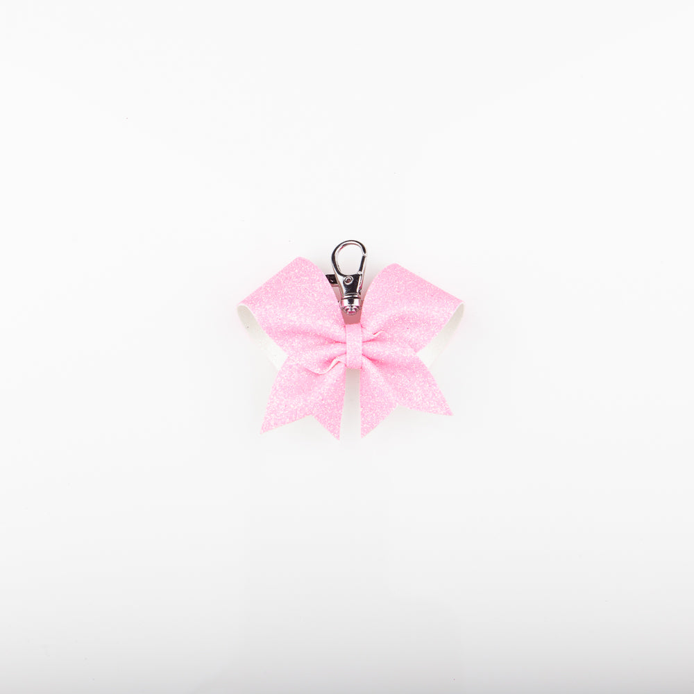 Keyring Bow Plain Neon Pink