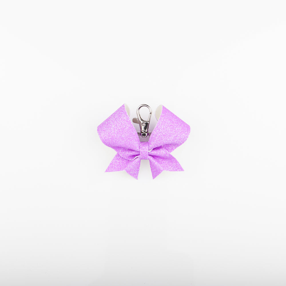 Keyring Bow Plain Neon Purple