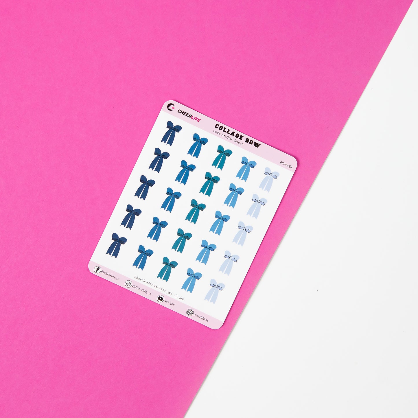 Klistermärke Collagebow Blå BOW-001