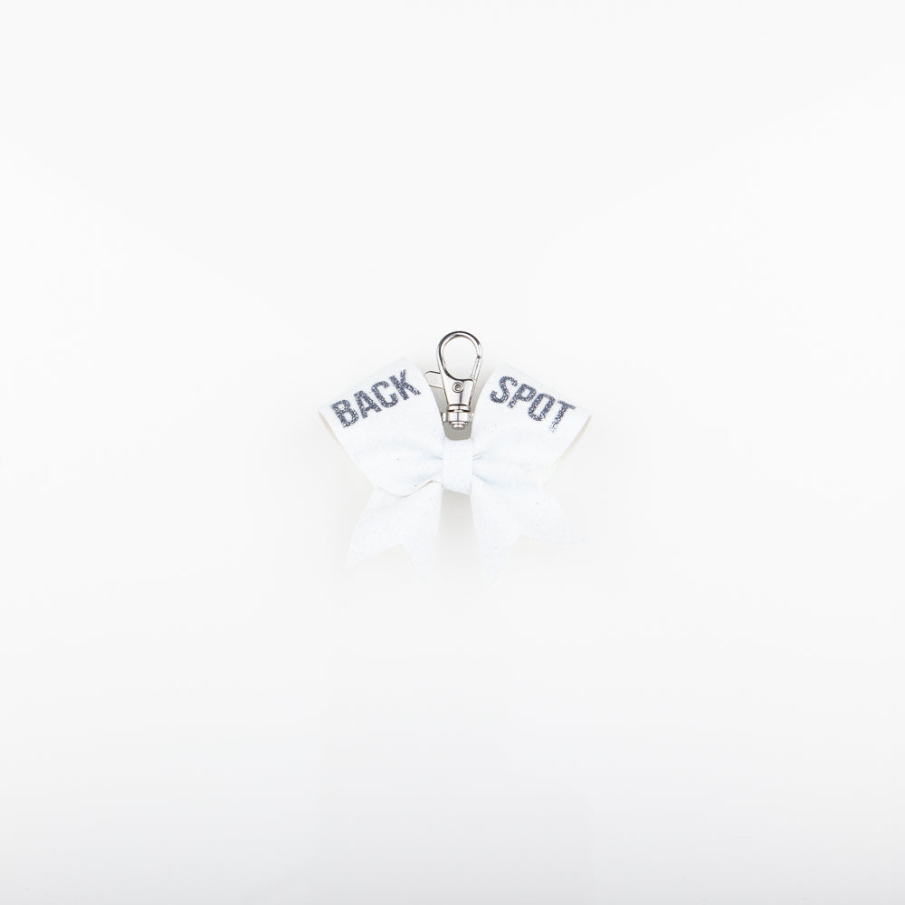 Keyring Bow Back Spot Rainbow White