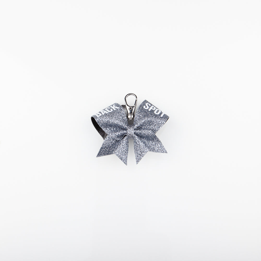 Keyring Bow Back Spot Silver Black