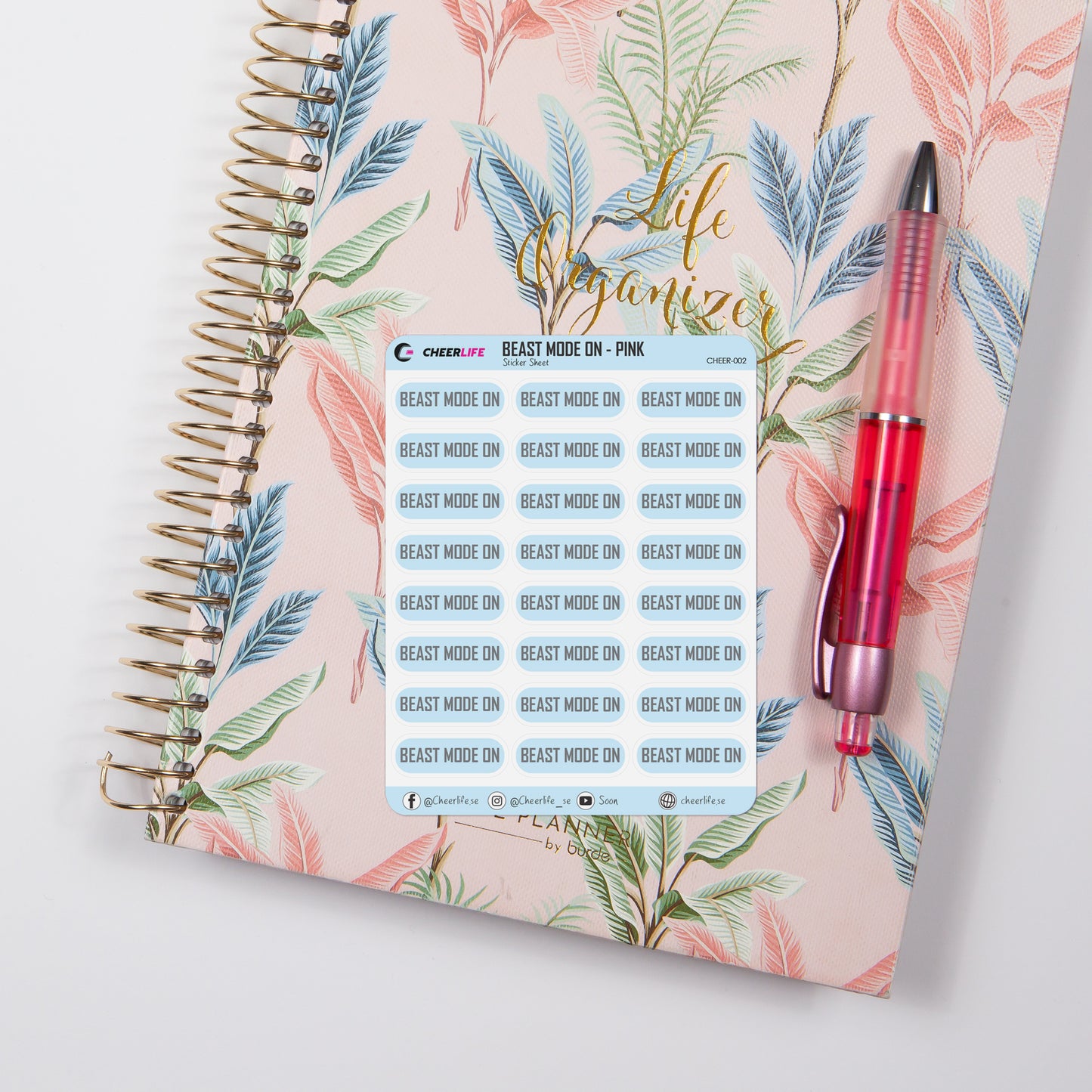 Klistermärke Beast Mode On Blå CHEER-002