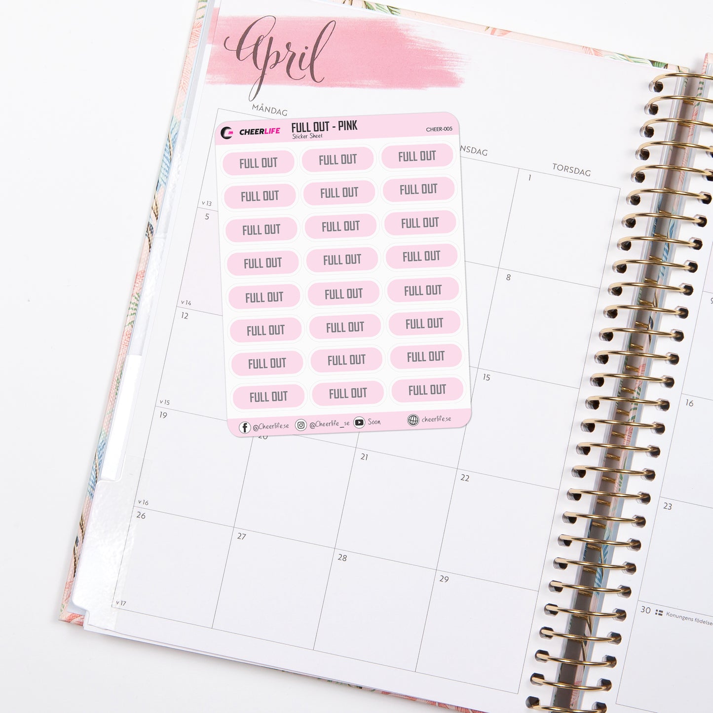 Klistermärke Full Out Rosa CHEER-005