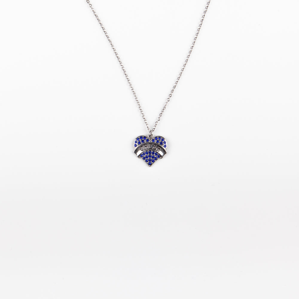 Halsband Hjärta Strass Blå