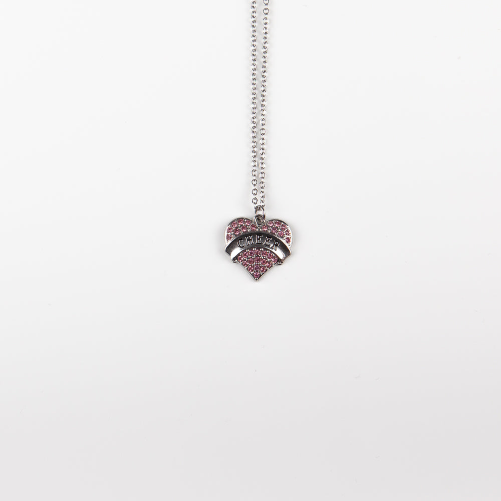 Necklace Heart Strass Pink