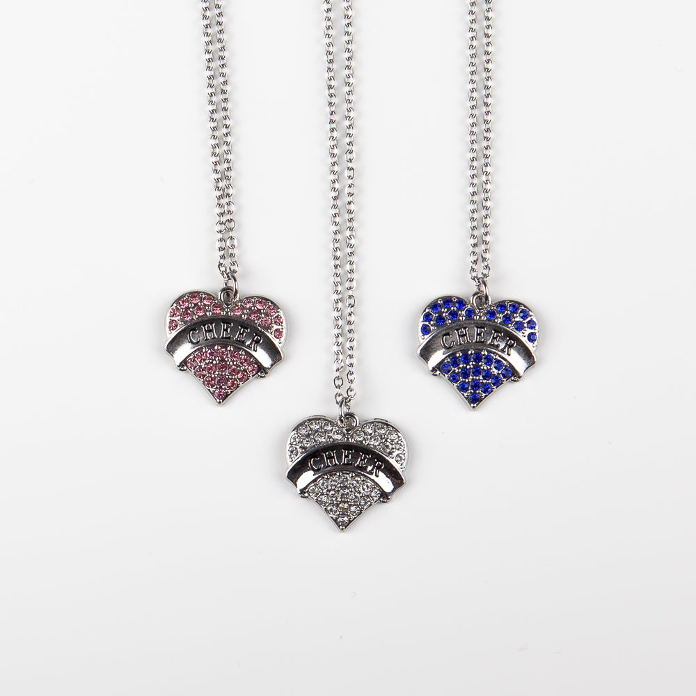 Necklace Heart Strass White