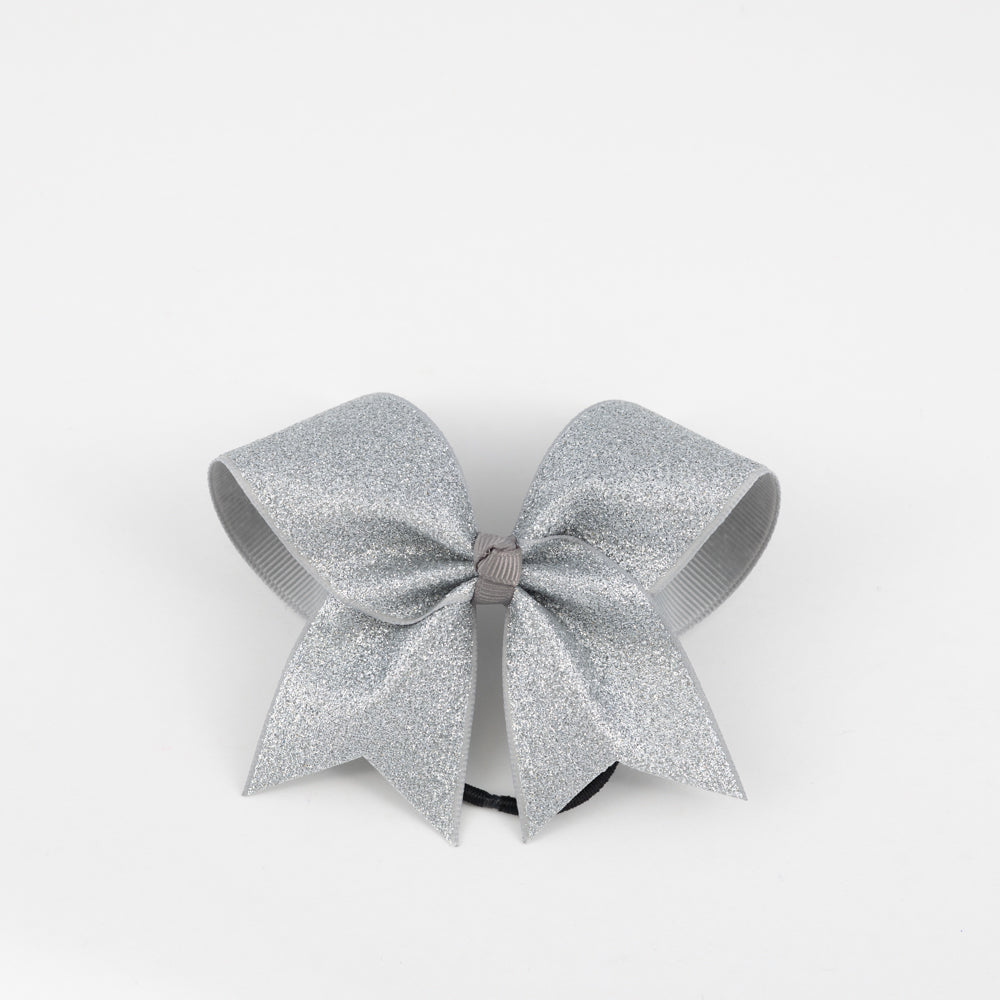 Small Bow Glitter Silver