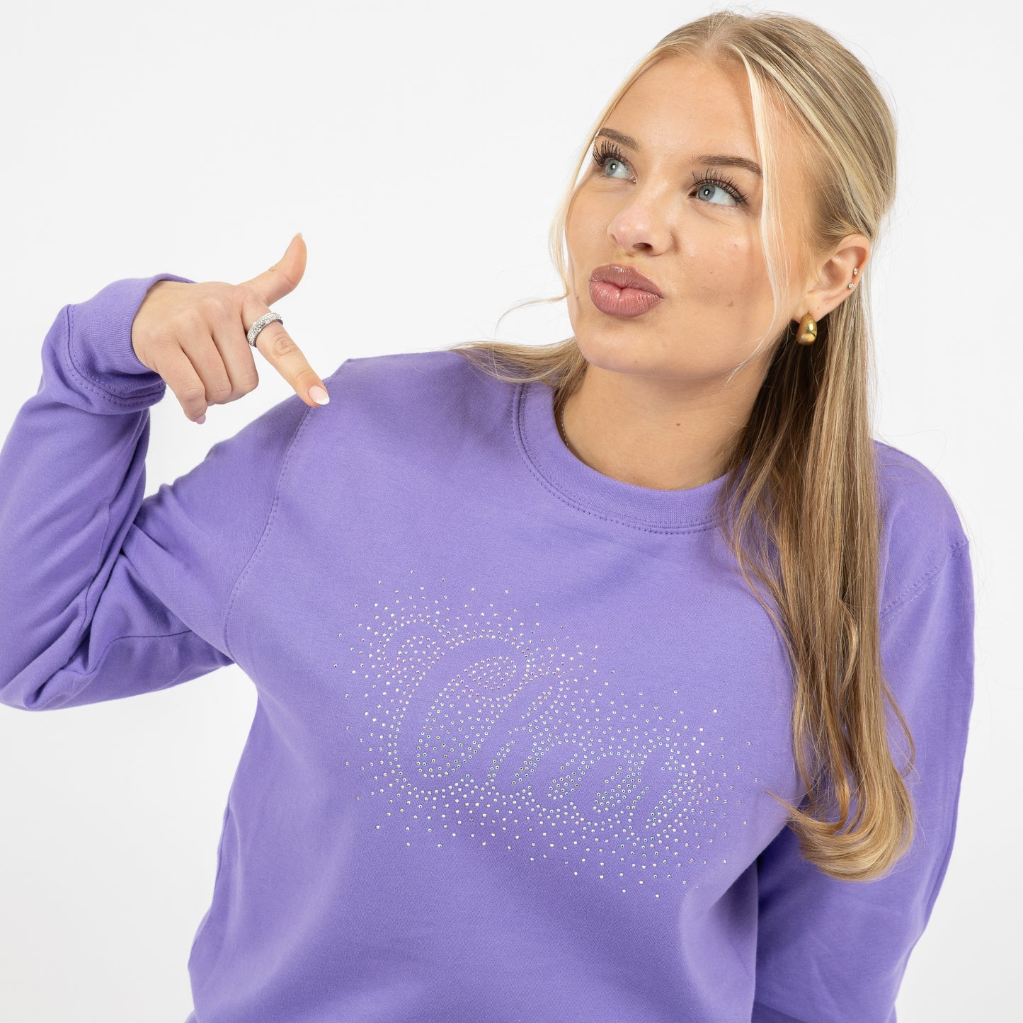 Cheer Cute Purple Collagtröja