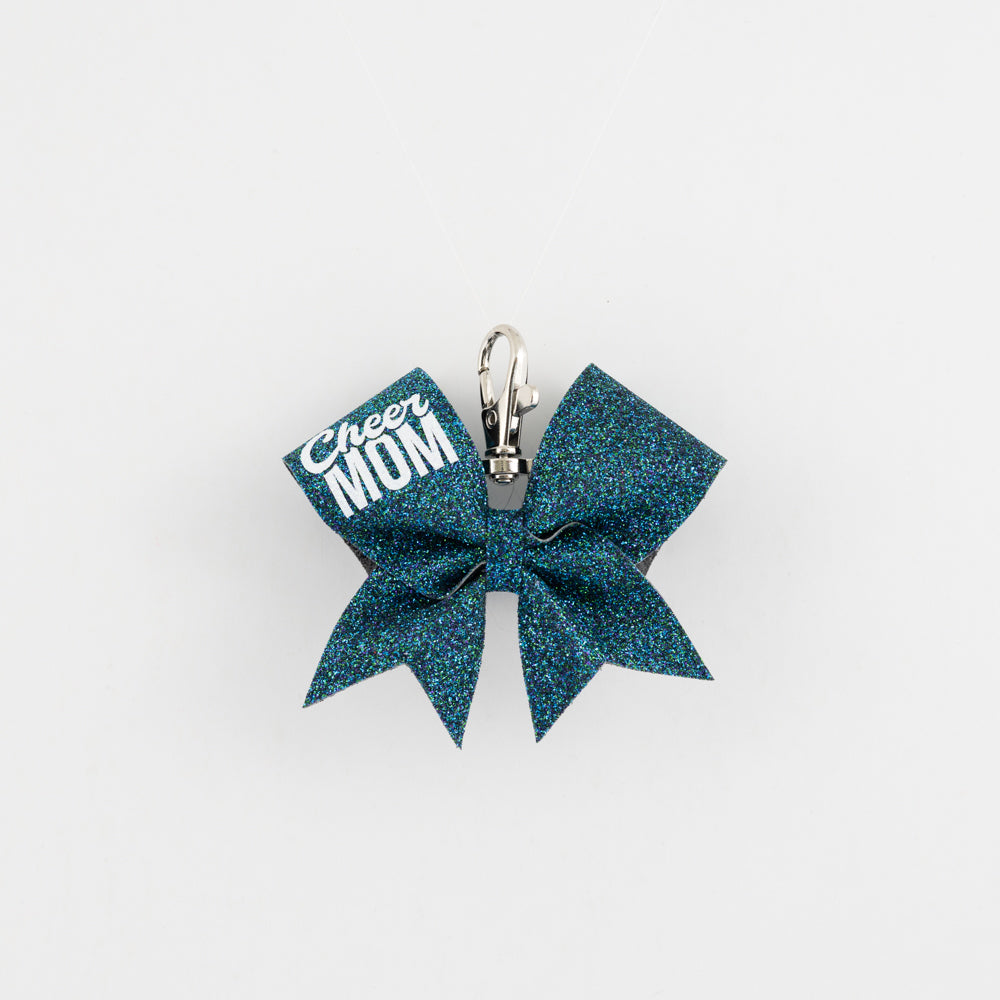 Nyckelring Bow Cheer Mom Teal