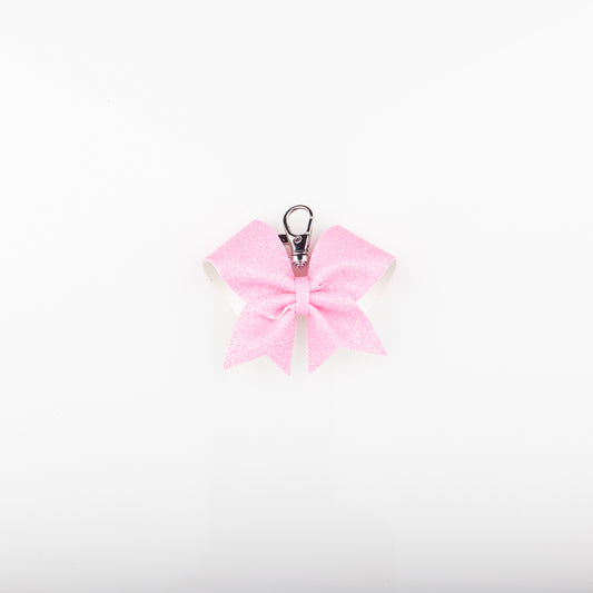 Keyring Bow Plain Neon Pink