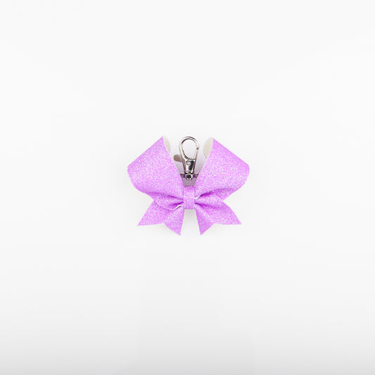 Keyring Bow Plain Neon Purple