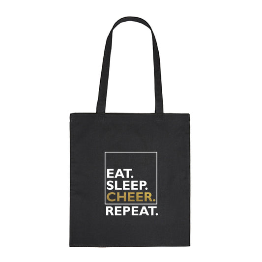 Cloth bag Eat Sleep Cheer Repeat Gold