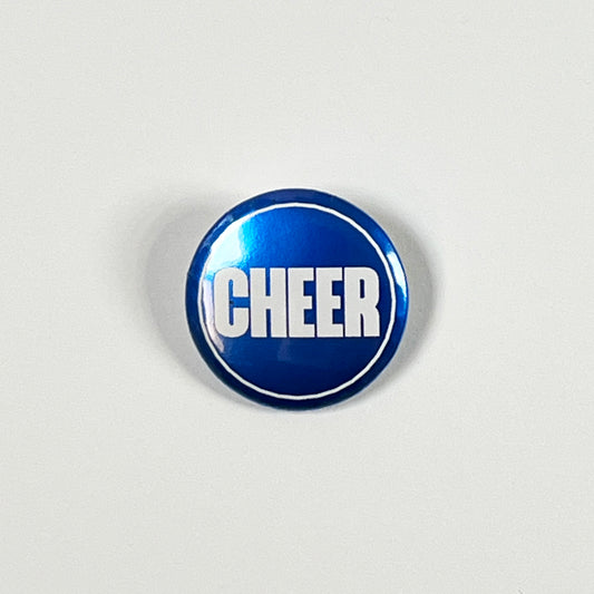 Button Cheer Inv Metallic Blue