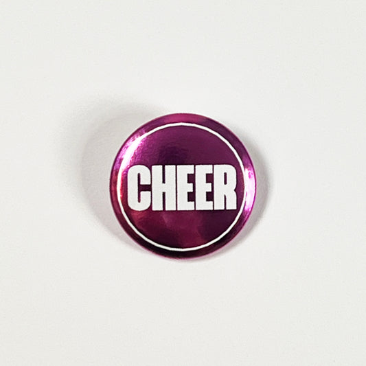 Button Cheer Inv Metallic Pink