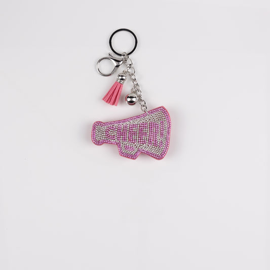 BAG CHARM MEGAPHONE PINK/WHITE