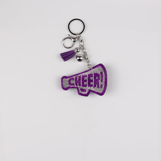BAG CHARM MEGAPHONE PURPLE/WHITE