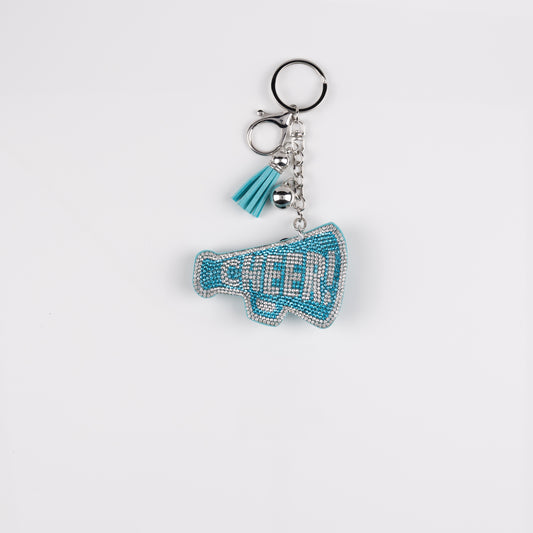 BAG CHARM MEGAPHONE WHITE/AQUA