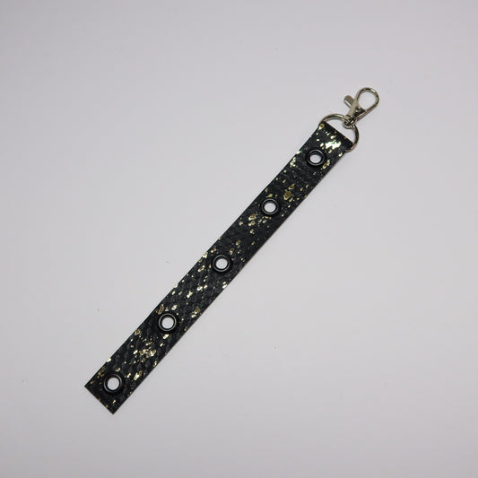 Key ring holder Black With Gold Spots