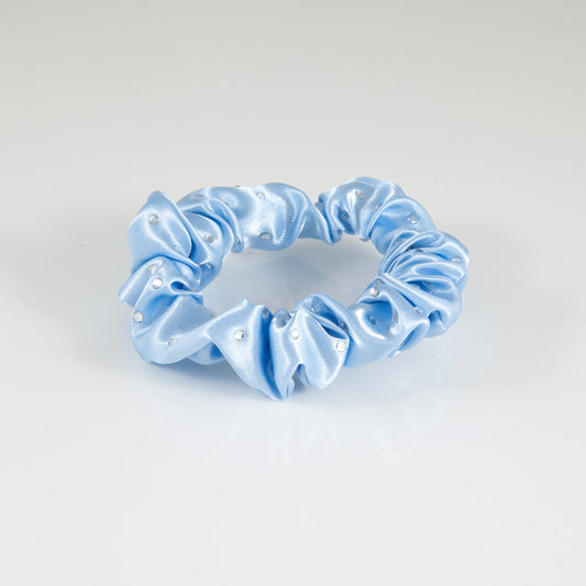 Scrunchie Cute Light Blue with Stones