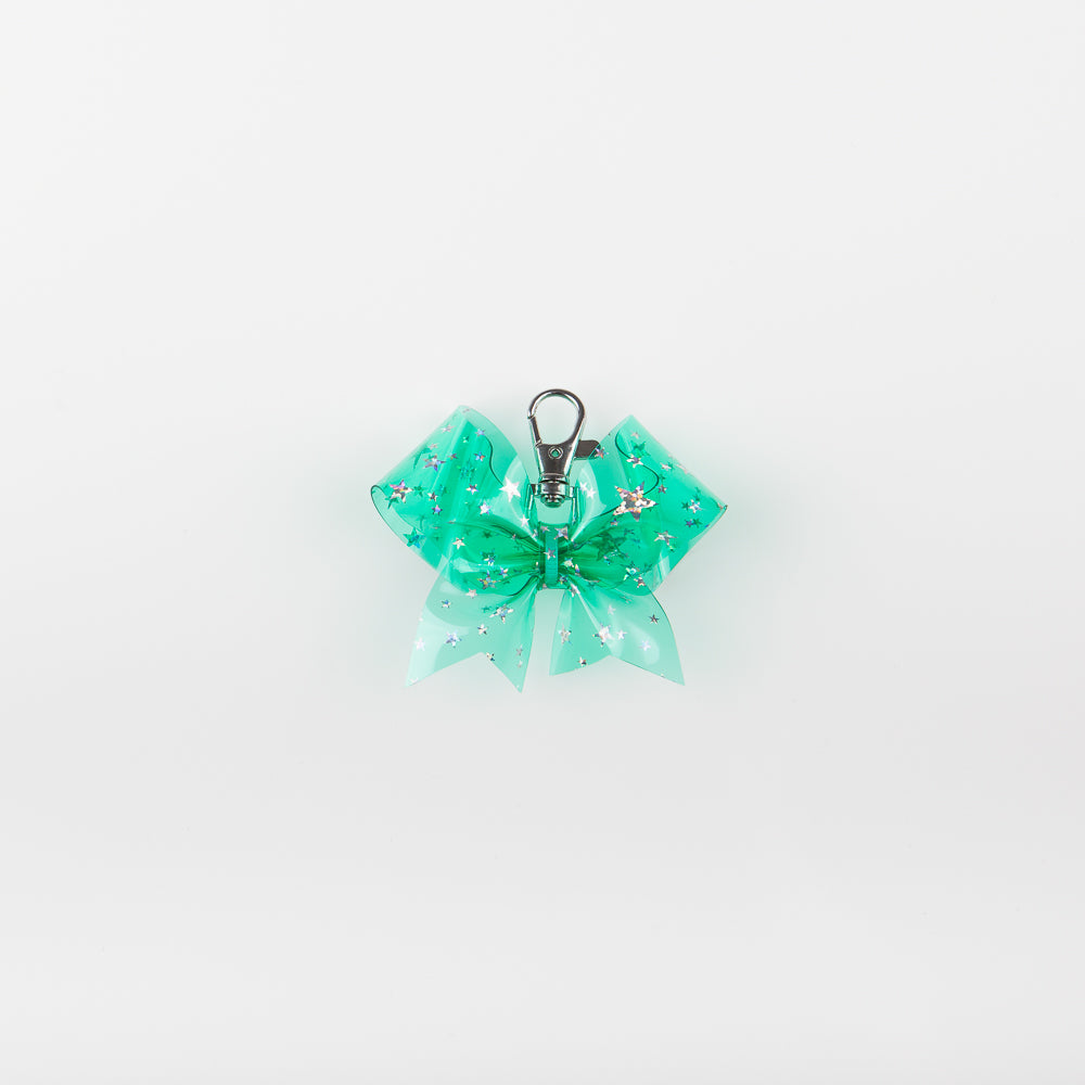 Nyckelring Bow Transparent Star Teal