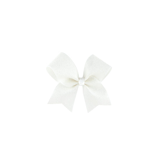 Small Bow Glitter White