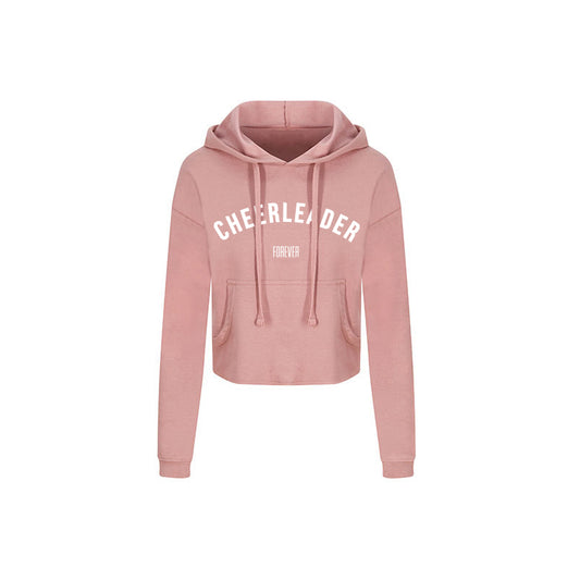 Cheerleader Forever Crop Hoodie Dusty Pink