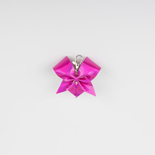 Nyckelring Bow Metallic Hot Pink