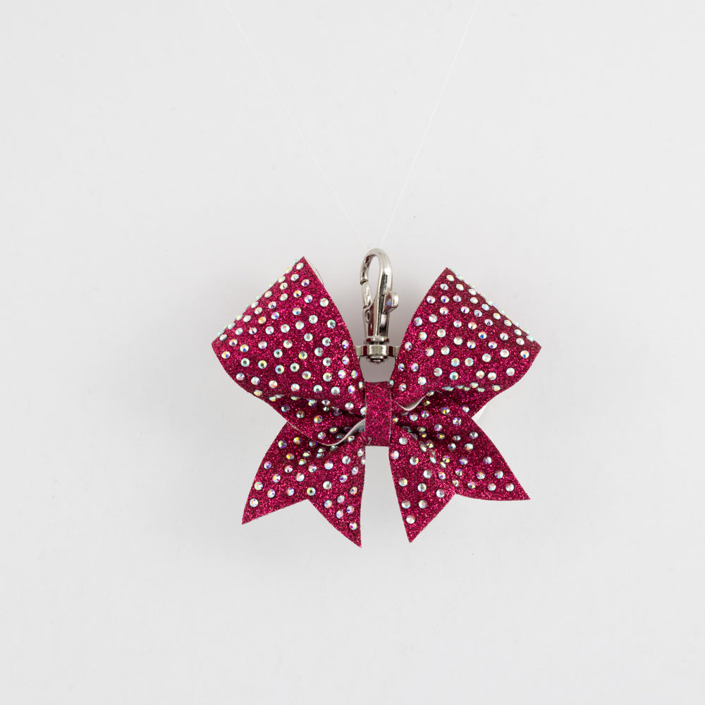 Keyring Bow Plain Burgundy